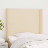 Vidaxl hoofdbord met randen 93x16x118 128 cm stof crèmekleurig