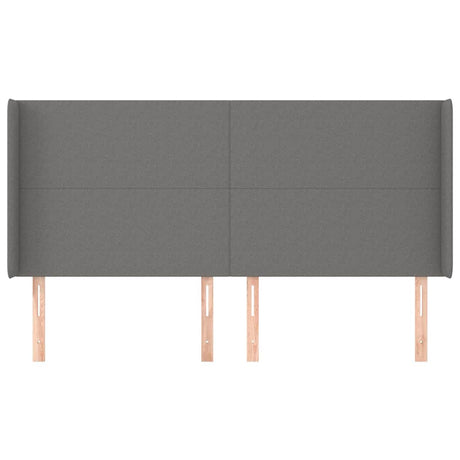 Vidaxl hoofdbord met randen 163x16x118 128 cm stof donkergrijs