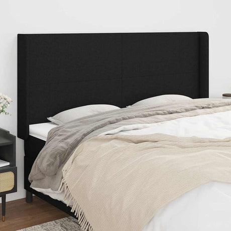 Vidaxl hoofdbord met randen 163x16x118 128 cm stof zwart