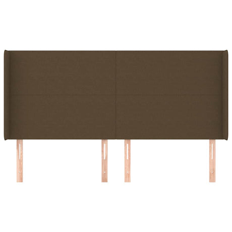 Vidaxl hoofdbord met randen 163x16x118 128 cm stof donkerbruin