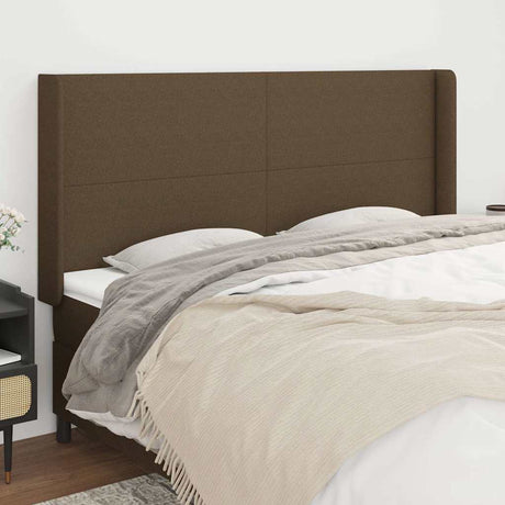 Vidaxl hoofdbord met randen 163x16x118 128 cm stof donkerbruin