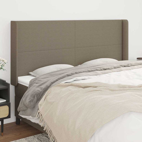 Vidaxl hoofdbord met randen 183x16x118 128 cm stof taupe