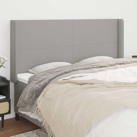 Vidaxl hoofdbord met randen 203x16x118 128 cm stof lichtgrijs
