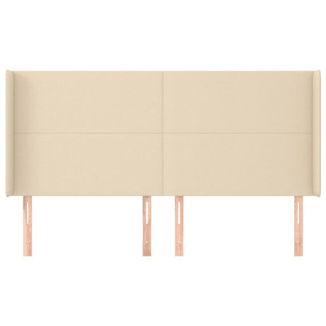 Vidaxl hoofdbord met randen 203x16x118 128 cm stof crèmekleurig