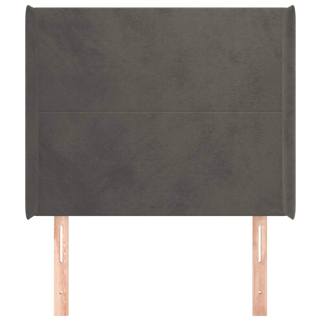Vidaxl hoofdbord met randen 83x16x118 128 cm fluweel donkergrijs