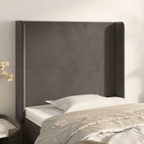 Vidaxl hoofdbord met randen 83x16x118 128 cm fluweel donkergrijs