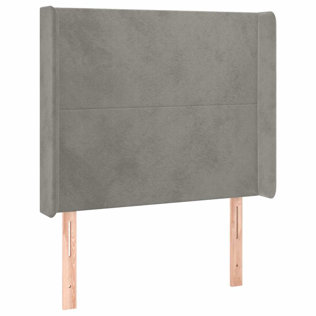 Vidaxl hoofdbord met randen 93x16x118 128 cm fluweel lichtgrijs