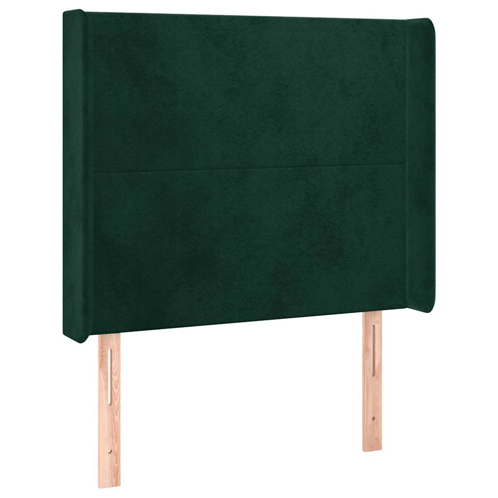Vidaxl hoofdbord met randen 93x16x118 128 cm fluweel donkergroen