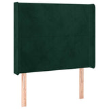 Vidaxl hoofdbord met randen 93x16x118 128 cm fluweel donkergroen