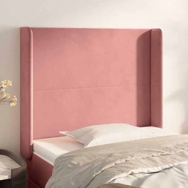 Vidaxl hoofdbord met randen 93x16x118 128 cm fluweel roze