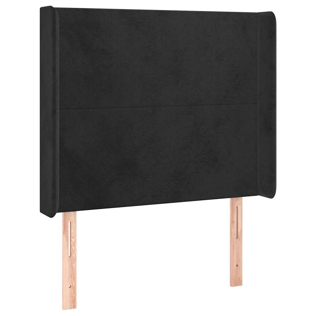 Vidaxl hoofdbord met randen 103x16x118 128 cm fluweel zwart
