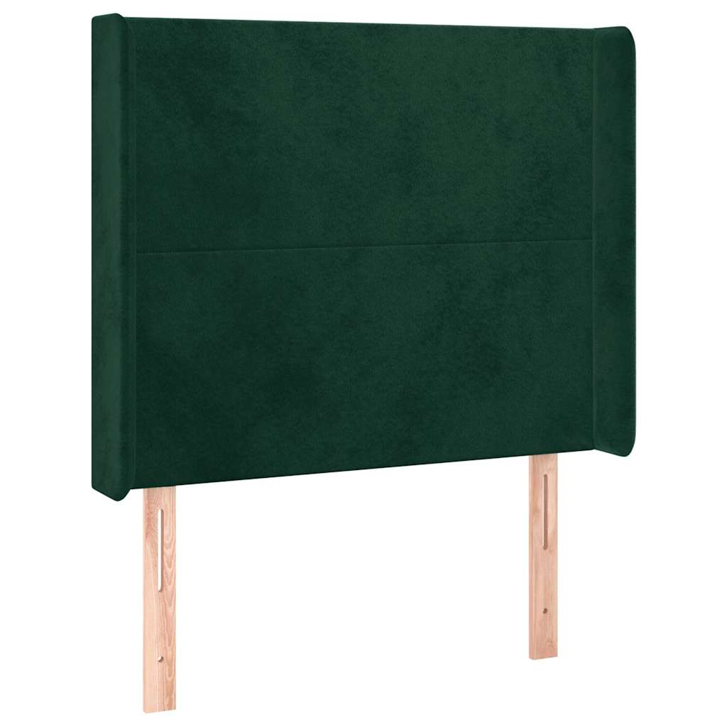Vidaxl hoofdbord met randen 103x16x118 128 cm fluweel donkergroen