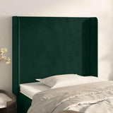 Vidaxl hoofdbord met randen 103x16x118 128 cm fluweel donkergroen