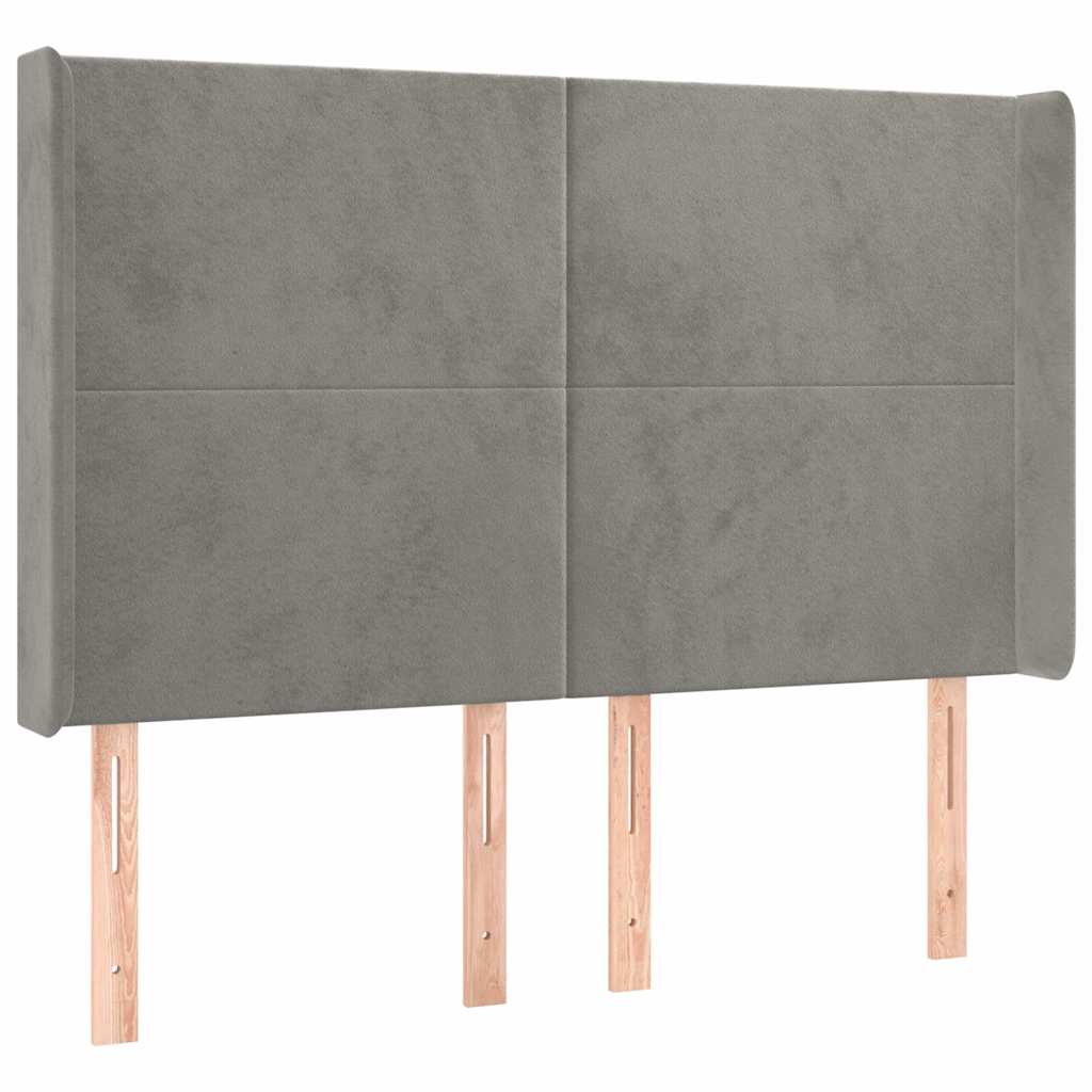 Vidaxl hoofdbord met randen 147x16x118 128 cm fluweel lichtgrijs