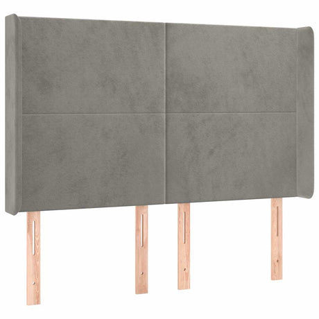 Vidaxl hoofdbord met randen 147x16x118 128 cm fluweel lichtgrijs