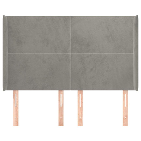 Vidaxl hoofdbord met randen 147x16x118 128 cm fluweel lichtgrijs