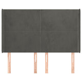 Vidaxl hoofdbord met randen 147x16x118 128 cm fluweel donkergrijs