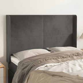 Vidaxl hoofdbord met randen 147x16x118 128 cm fluweel donkergrijs