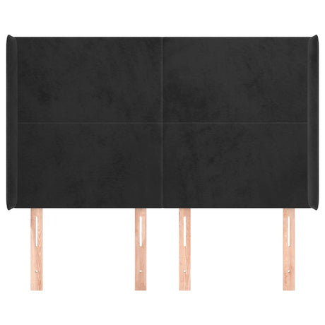 Vidaxl hoofdbord met randen 147x16x118 128 cm fluweel zwart