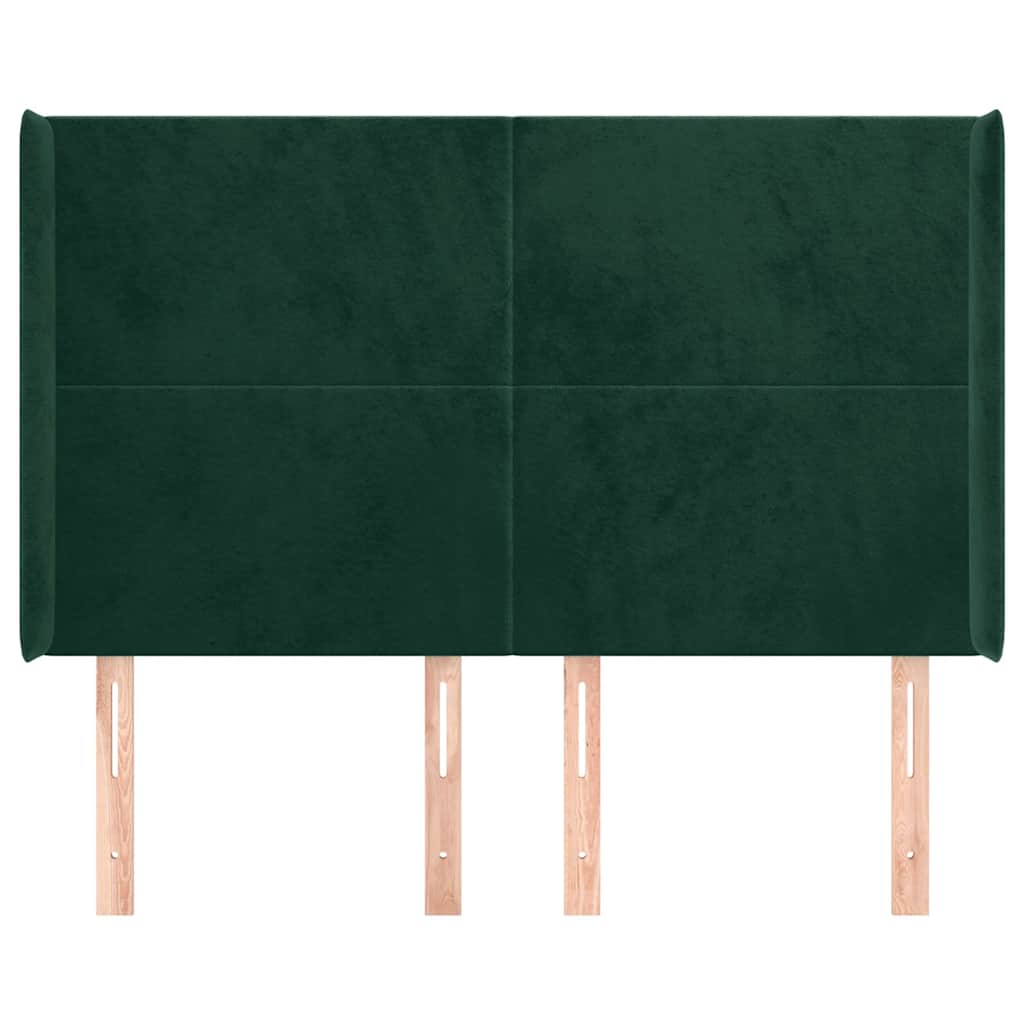 Vidaxl hoofdbord met randen 147x16x118 128 cm fluweel donkergroen