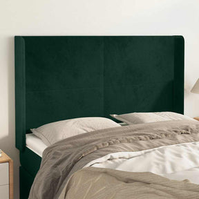 Vidaxl hoofdbord met randen 147x16x118 128 cm fluweel donkergroen