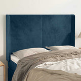 Vidaxl hoofdbord met randen 147x16x118 128 cm fluweel donkerblauw