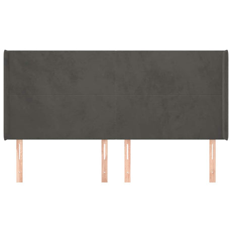 Vidaxl hoofdbord met randen 163x16x118 128 cm fluweel donkergrijs