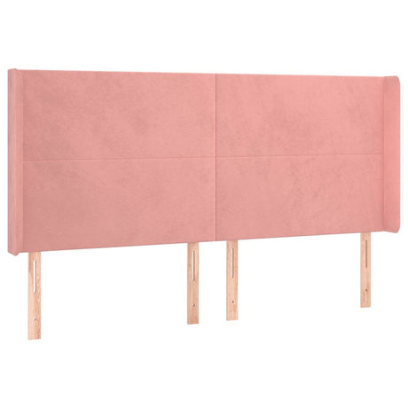 Vidaxl hoofdbord met randen 163x16x118 128 cm fluweel roze