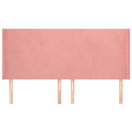 Vidaxl hoofdbord met randen 163x16x118 128 cm fluweel roze