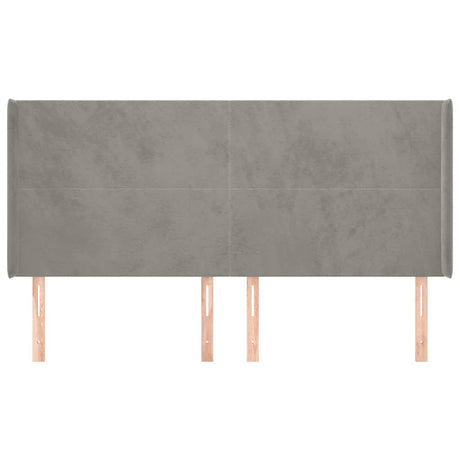 Vidaxl hoofdbord met randen 183x16x118 128 cm fluweel lichtgrijs