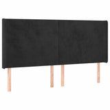 Vidaxl hoofdbord met randen 183x16x118 128 cm fluweel zwart
