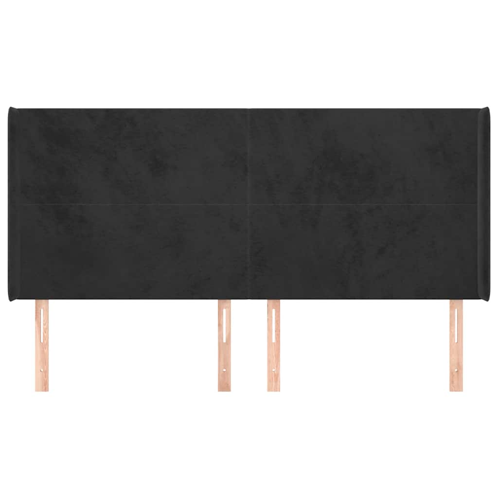 Vidaxl hoofdbord met randen 183x16x118 128 cm fluweel zwart