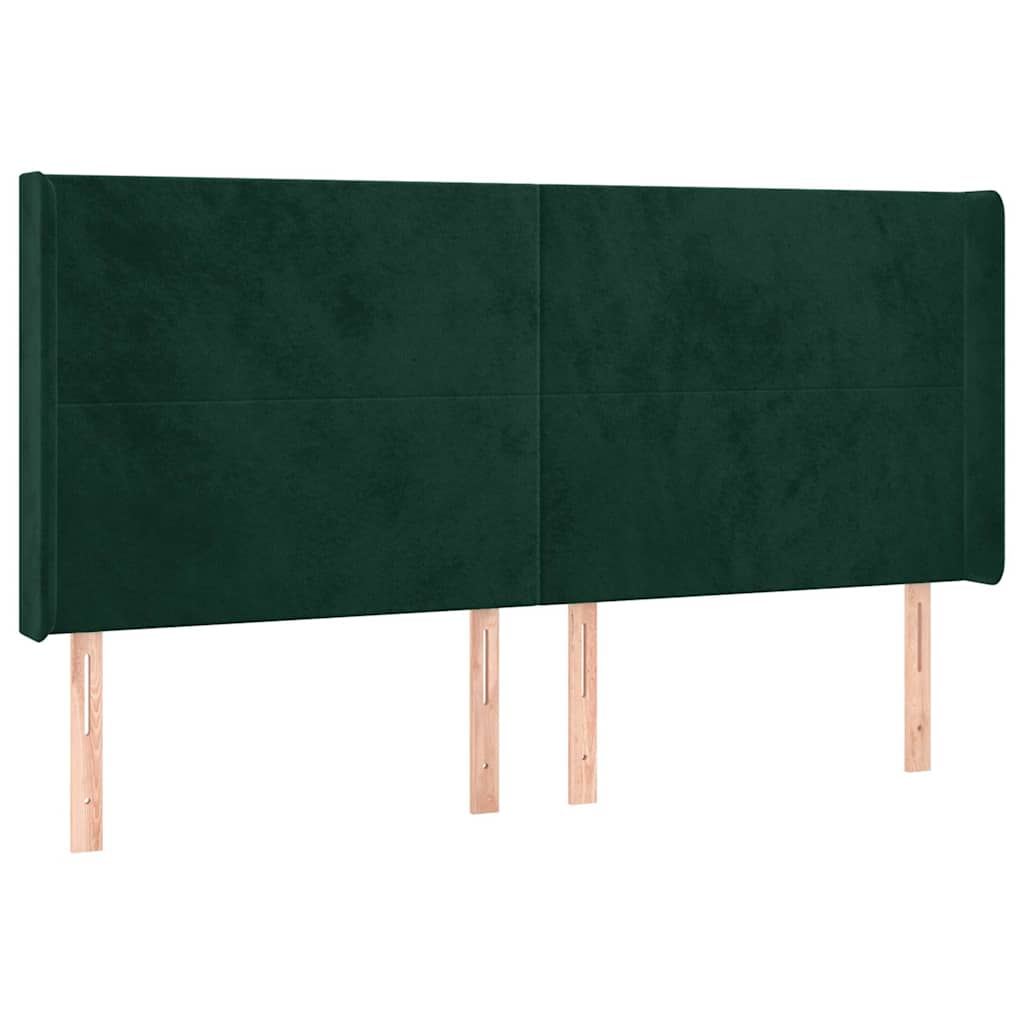 Vidaxl hoofdbord met randen 183x16x118 128 cm fluweel donkergroen
