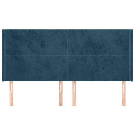 Vidaxl hoofdbord met randen 183x16x118 128 cm fluweel donkerblauw