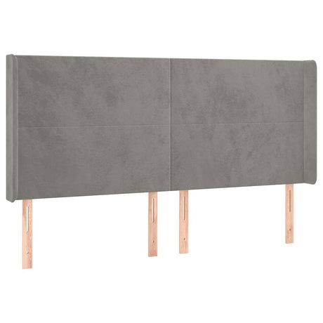 Vidaxl hoofdbord met randen 203x16x118 128 cm fluweel lichtgrijs