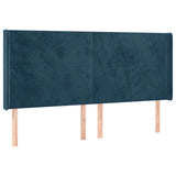 Vidaxl hoofdbord met randen 203x16x118 128 cm fluweel donkerblauw