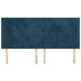 Vidaxl hoofdbord met randen 203x16x118 128 cm fluweel donkerblauw