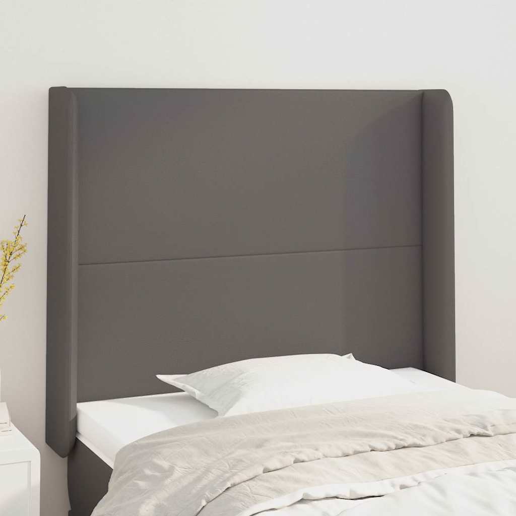 Vidaxl hoofdbord met randen 93x16x118 128 cm kunstleer grijs