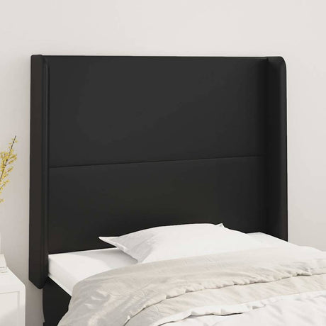 Vidaxl hoofdbord met randen 103x16x118 128 cm kunstleer zwart