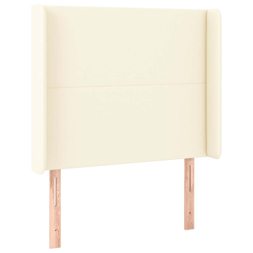 Vidaxl hoofdbord met randen 103x16x118 128 cm kunstleer crèmekleurig