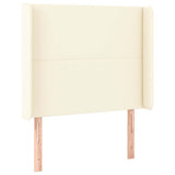Vidaxl hoofdbord met randen 103x16x118 128 cm kunstleer crèmekleurig