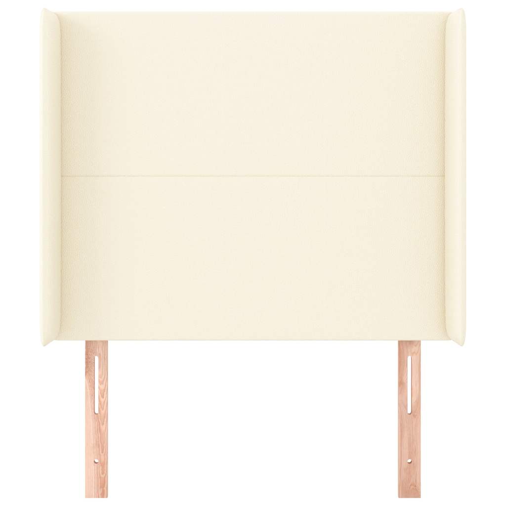 Vidaxl hoofdbord met randen 103x16x118 128 cm kunstleer crèmekleurig