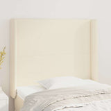 Vidaxl hoofdbord met randen 103x16x118 128 cm kunstleer crèmekleurig