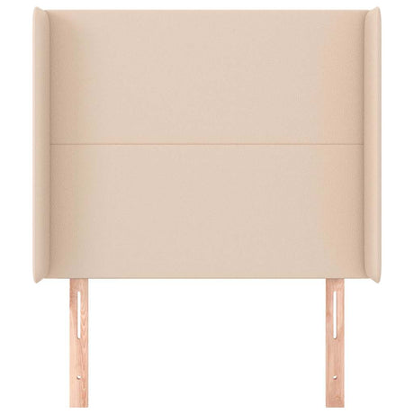 Vidaxl hoofdbord met randen 103x16x118 128cm kunstleer cappuccinokleur