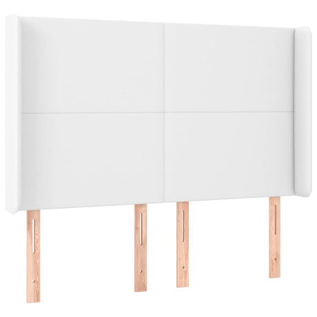 Vidaxl hoofdbord met randen 147x16x118 128 cm kunstleer wit
