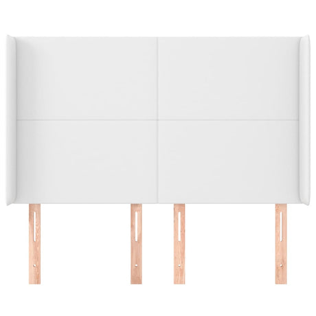 Vidaxl hoofdbord met randen 147x16x118 128 cm kunstleer wit