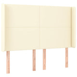 Vidaxl hoofdbord met randen 147x16x118 128 cm kunstleer crèmekleurig