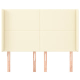 Vidaxl hoofdbord met randen 147x16x118 128 cm kunstleer crèmekleurig