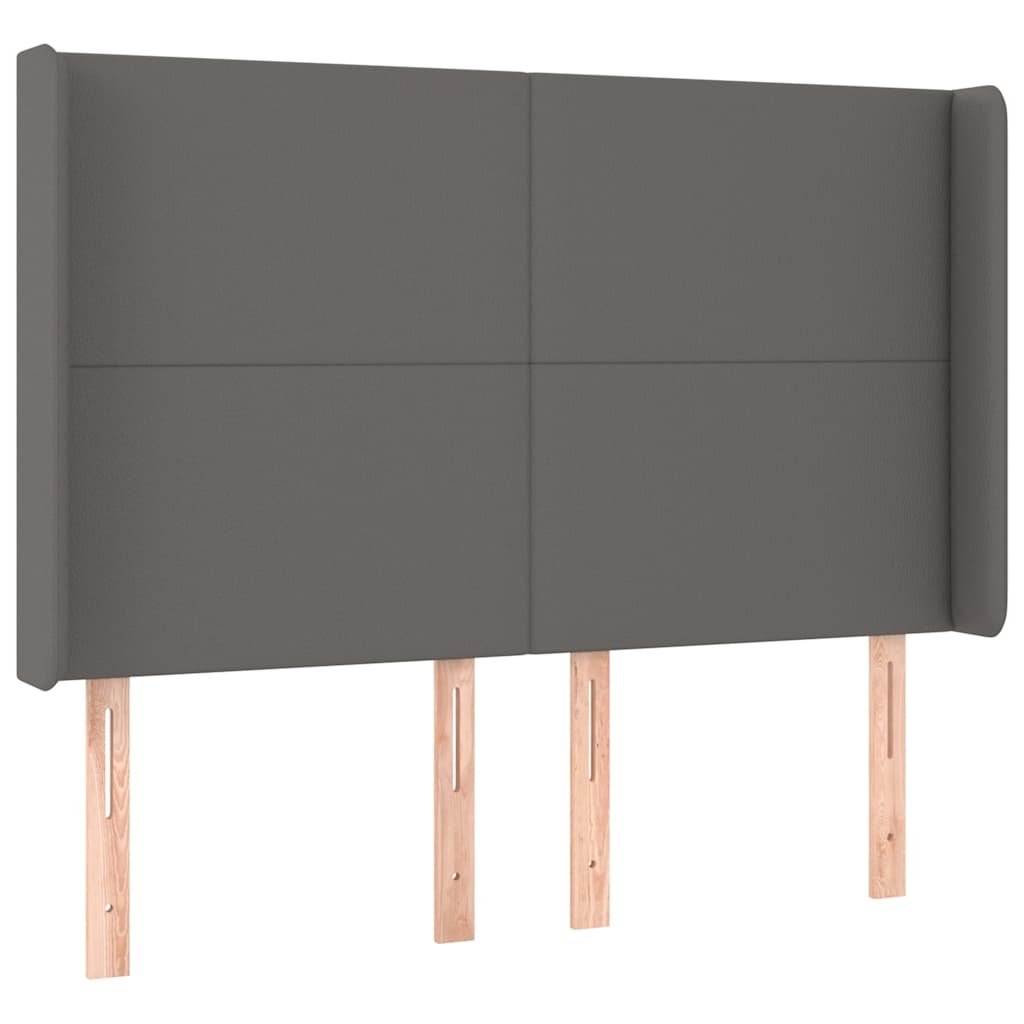 Vidaxl hoofdbord met randen 147x16x118 128 cm kunstleer grijs