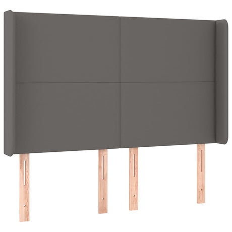 Vidaxl hoofdbord met randen 147x16x118 128 cm kunstleer grijs